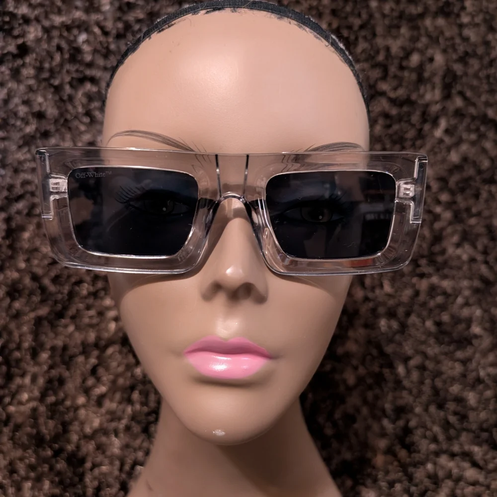 Off-White Square Sunglasses – Clear Frame – Arrow Logo – Made in Italy